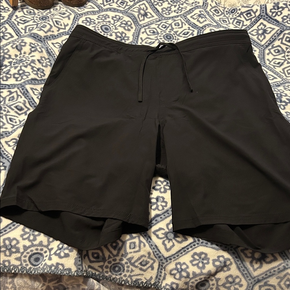 Men's Black Athletic Shorts with Drawstring